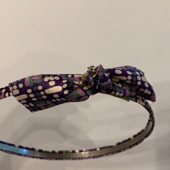 ππ Cara New York Purple Polka Dot Print Headband with Bow & Charmππ - Picture 4 of 9